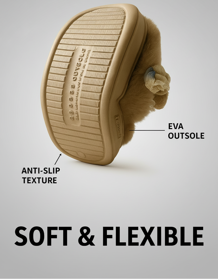 Fluffy Bear Slippers