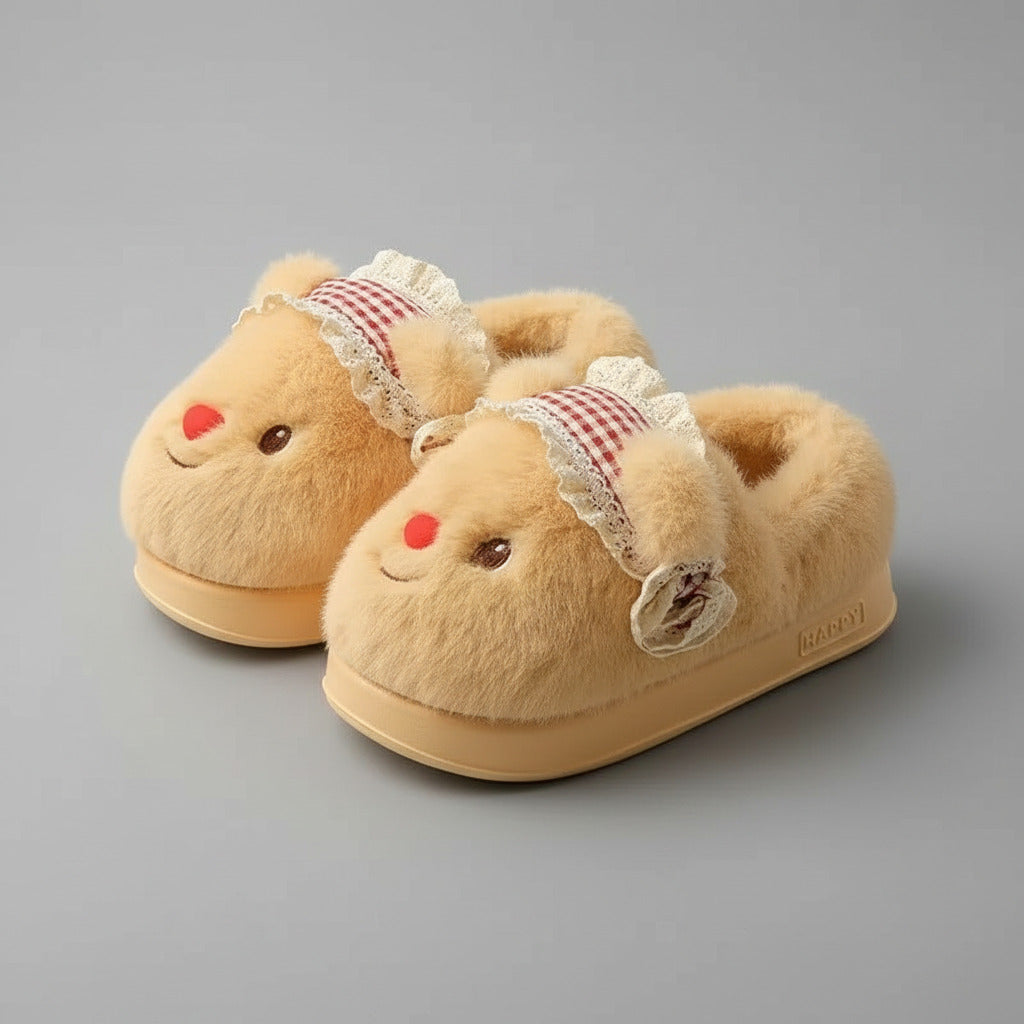 Fluffy Bear Slippers