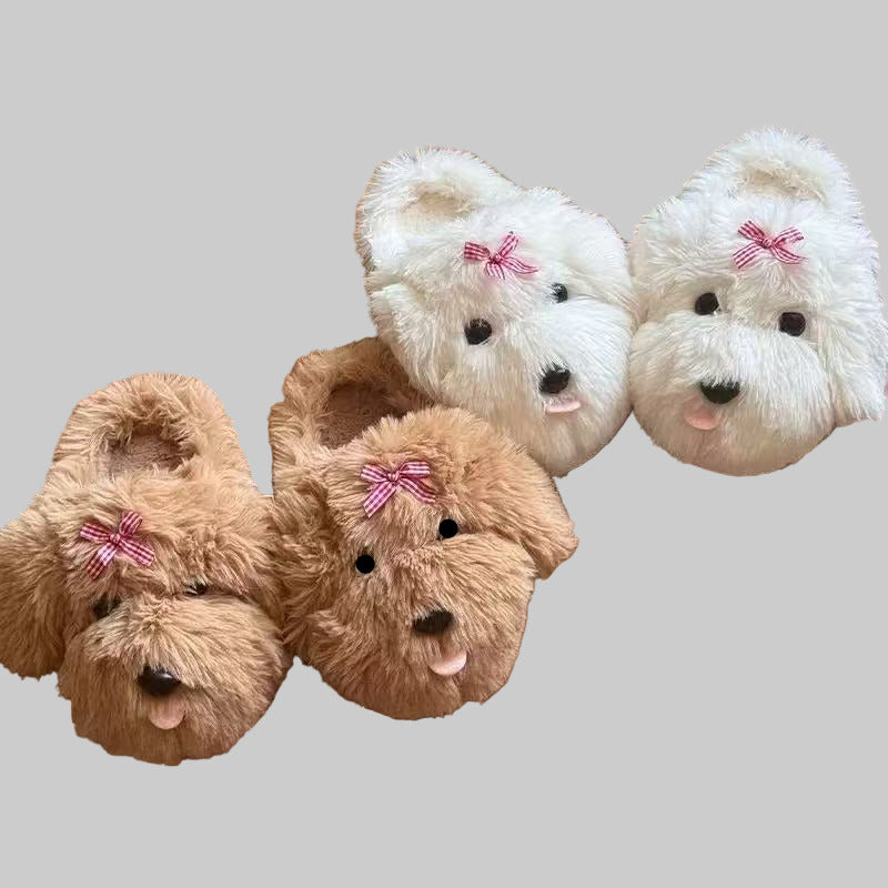 Fluffy Maltese Puppy Slippers