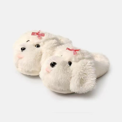 Fluffy Maltese Puppy Slippers